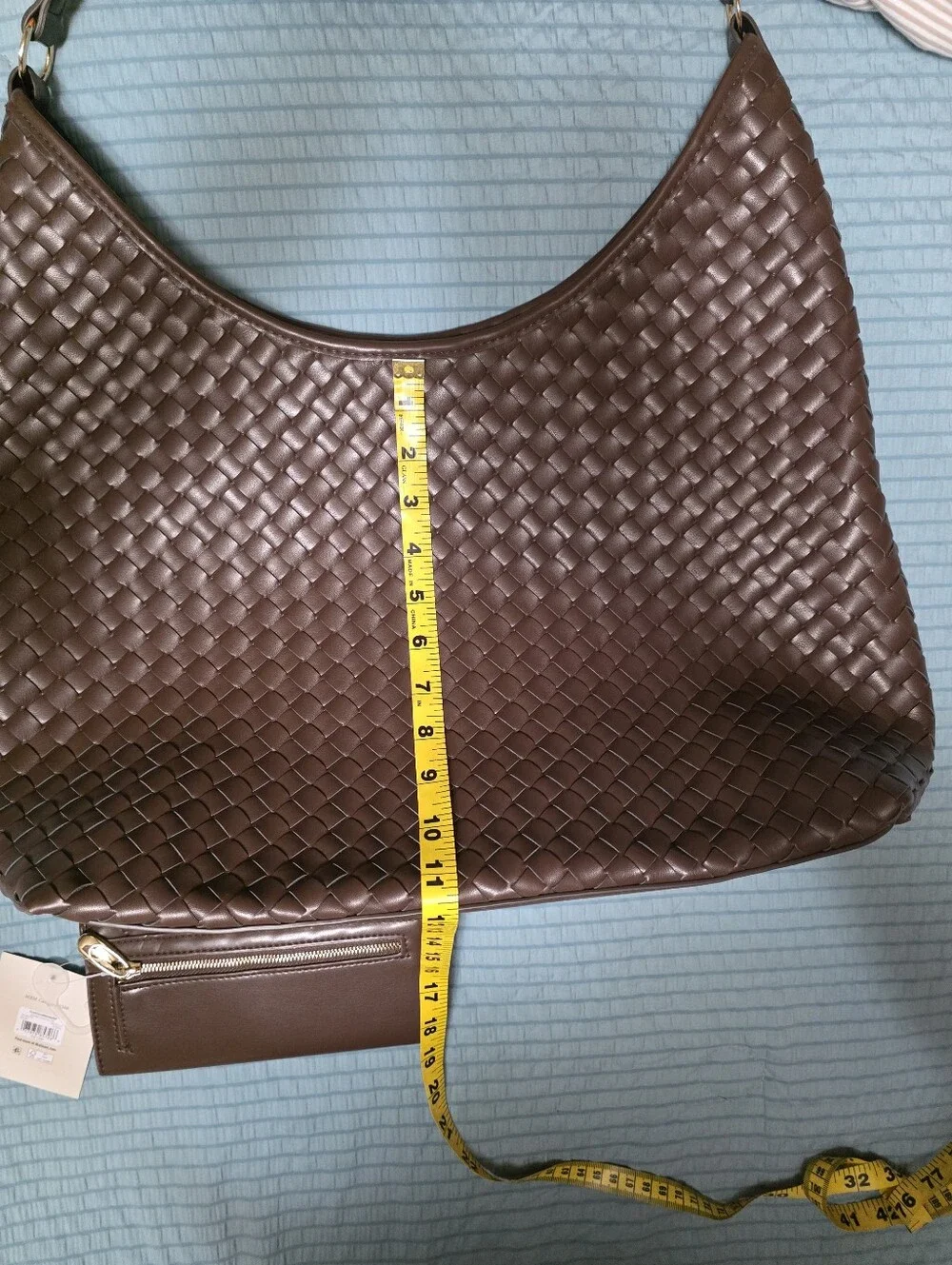 NWT Woven Hobo Shoulder Bag with Matching Wallet - Brown